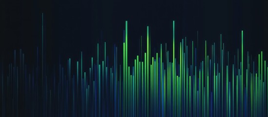 A sleek and modern stock market bar graph with vibrant blue and green colors, minimalist design, professional lighting,