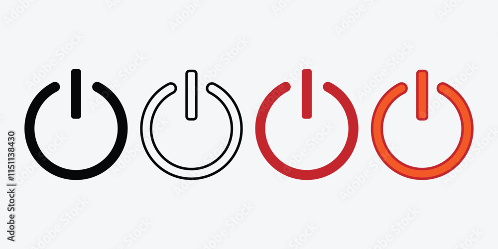 Poster power button icon vector. power switch icon. start and stop switch icon.
