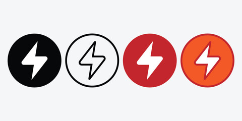 Thunder Icon Vector. Power icon vector. Power Switch Icon. Electric power. Lightning Bolt Icon.