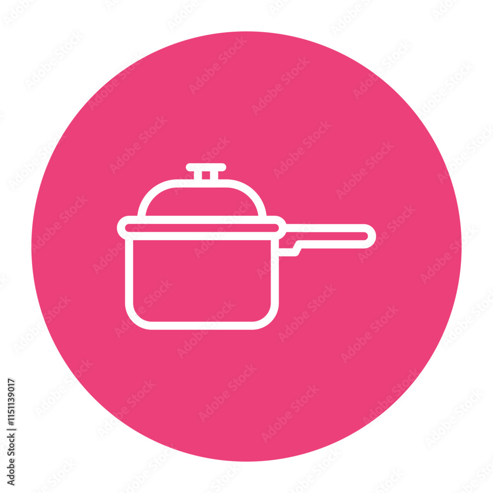 Poster saucepan icon vector image. can be used for food processing.