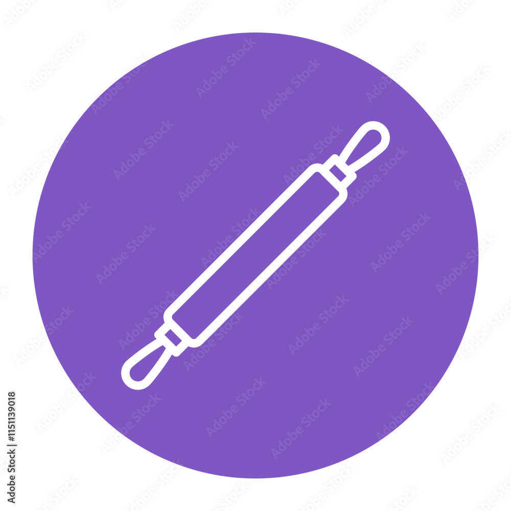 Poster rolling pin icon vector image. can be used for food processing.