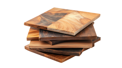 Stack of tiles isolated on transparent background, png