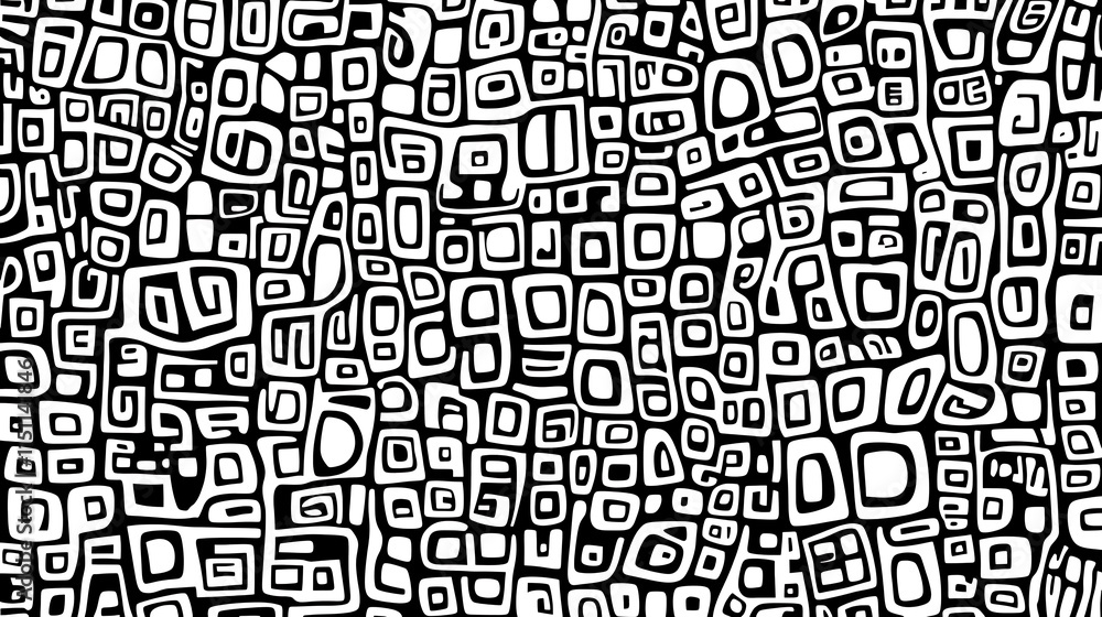 Aufkleber black and white abstract retro pattern.