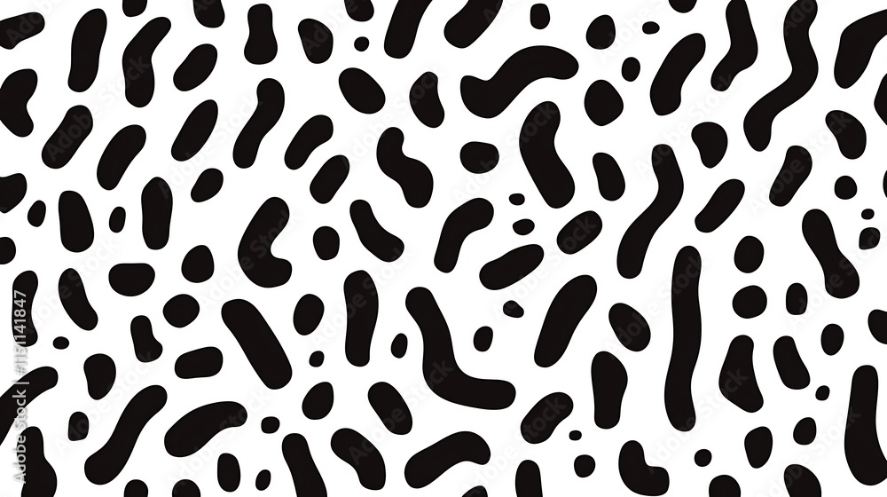 Poster black and white abstract organic blob pattern. (1)