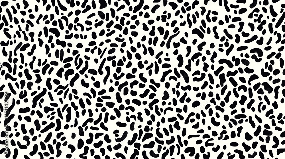 Aufkleber black and white abstract organic blob pattern. (2)
