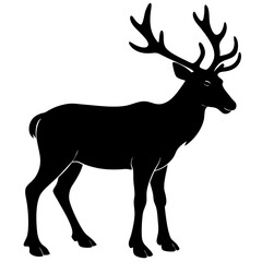Fototapeta premium Caribou Silhouette vector illustration
