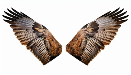 Fototapeta premium Pair of hawk wings isolated on white. 