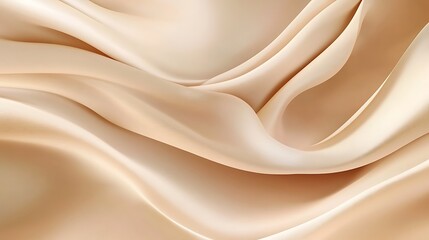 Obraz premium Flowing beige satin fabric background.
