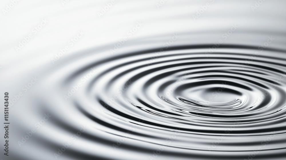 Aufkleber close-up of concentric ripples on a still water surface, creating a minimalist and serene visual.