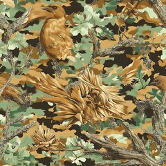 camouflage texture traditional seamless, Traditional Camouflage Texture with Natural Elements