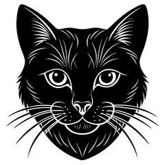 Cat Head Silhouette vector illustration