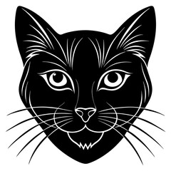 Cat Head Silhouette vector illustration