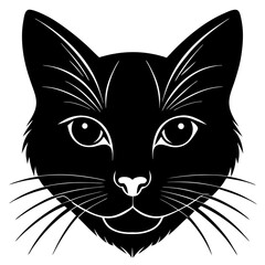 Cat Head Silhouette vector illustration
