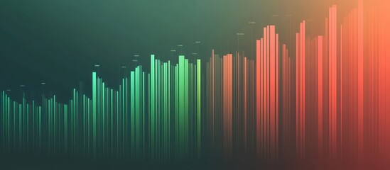 A professional financial bar graph, crisp lines, gradient-filled bars in shades of green and red, corporate design style,
