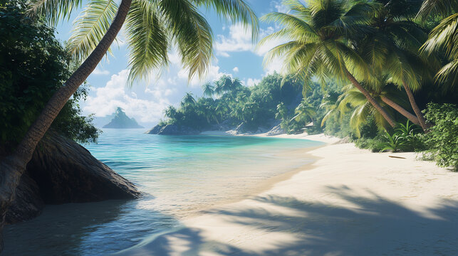 A peaceful tropical island bea