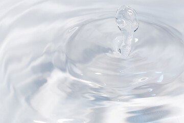 水面に落ちる水滴.