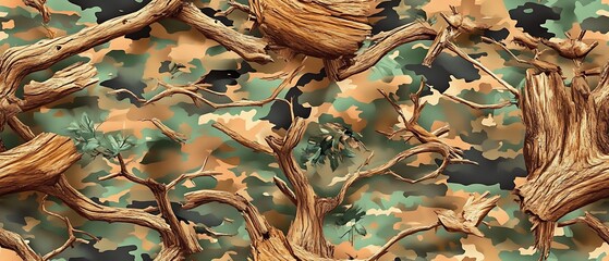 camouflage texture traditional seamless, Traditional Camouflage Texture with Natural Elements