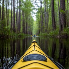 Fototapeta premium Kayak Adventure Serene Jungle River Paddle