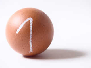 Fresh chicken eggs on white background.