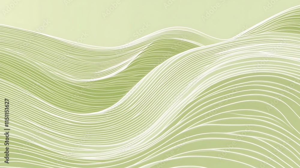 Poster abstract green wave pattern background.