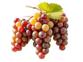 Fototapeta premium Pile of grapes varieties. Fresh grapes on PNG transparent background. Grapes fruit 