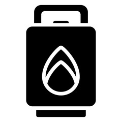 Gas Tank Icon. Gas Cylinder Tank Sign. Liquefied Petroleum, Black And White Glyph Icon Symbol
