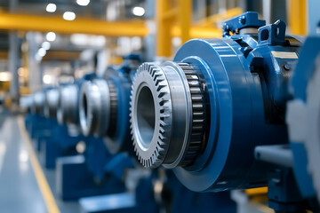 Fototapeta premium Close-up of Industrial Machinery Gears