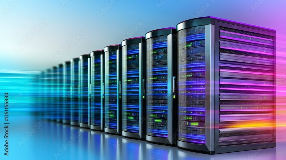 Aufkleber high tech server room data center network servers technology digital infrastructure i