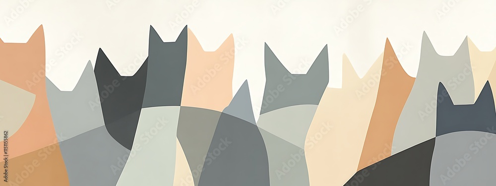 Canvas Prints Abstract cat heads background.