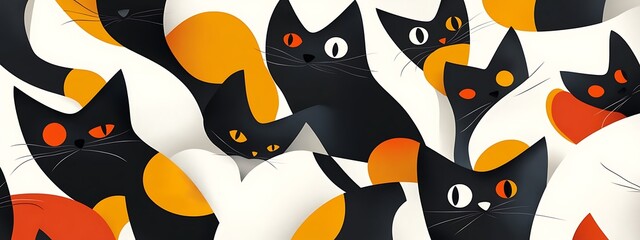Black cats with orange spots pattern.