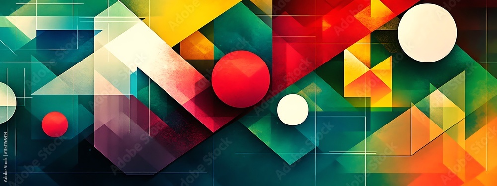 Aufkleber colorful abstract geometric background with shapes.