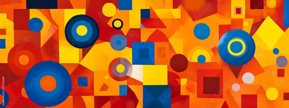 Poster abstract geometric background with colorful shapes. (3)