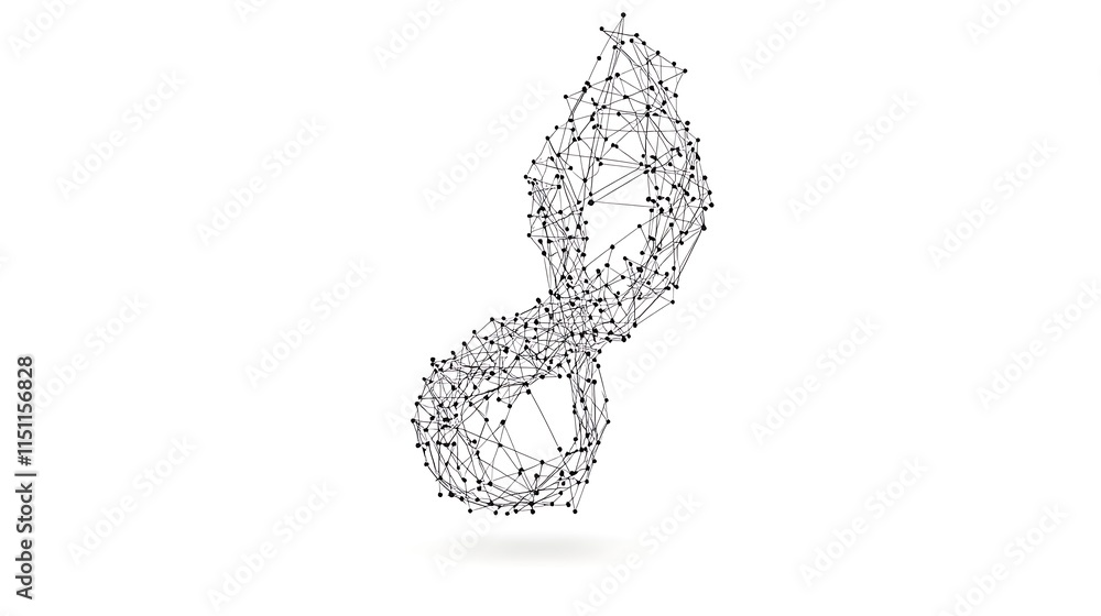 Poster abstract infinity symbol with network connections.