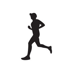 Runner vector silhouette side view.