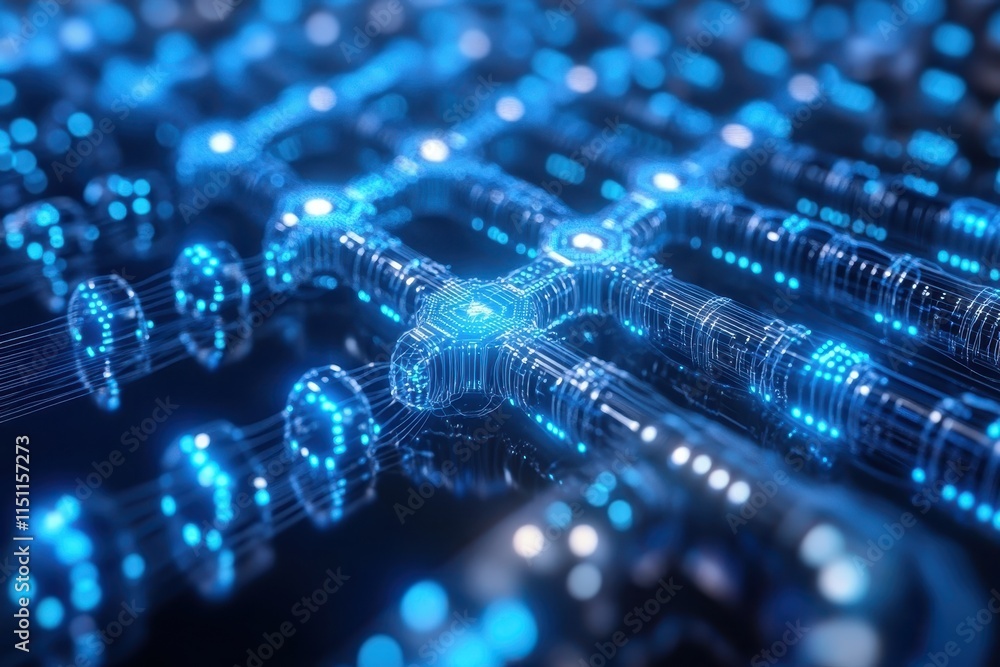 Poster abstract digital data streams flowing through a network. (1)