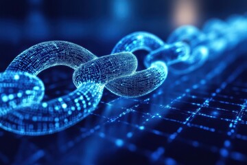 Abstract digital chain link network. (2)