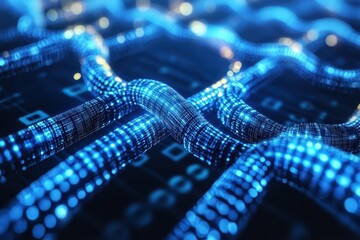 Abstract digital network data flow. (4)