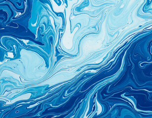 Obraz premium 青色のマーブル模様