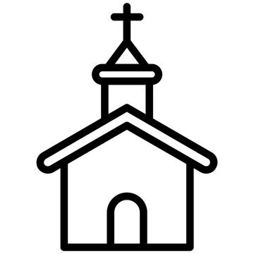 recommend clip art: Church Icon, Black And White Outline Icon Symbol