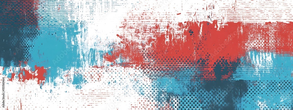 Poster Abstract textured background in red and blue.