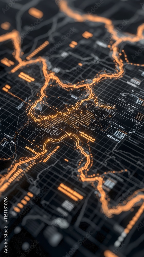 Poster futuristic data map network technology analysis business intelligence abstract backgr