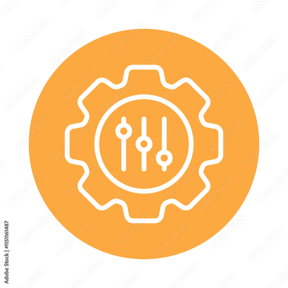 Aufkleber quality setting vector circle outline icon. eps 10 file