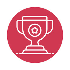 Trophy Quality  Vector Circle Outline Icon.  Eps 10 file 