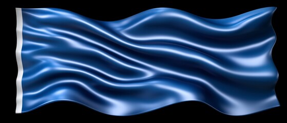 Fototapeta premium Blue Fabric Draped Cloth Elegant Textile Smooth Waves 3D Render Abstract Background