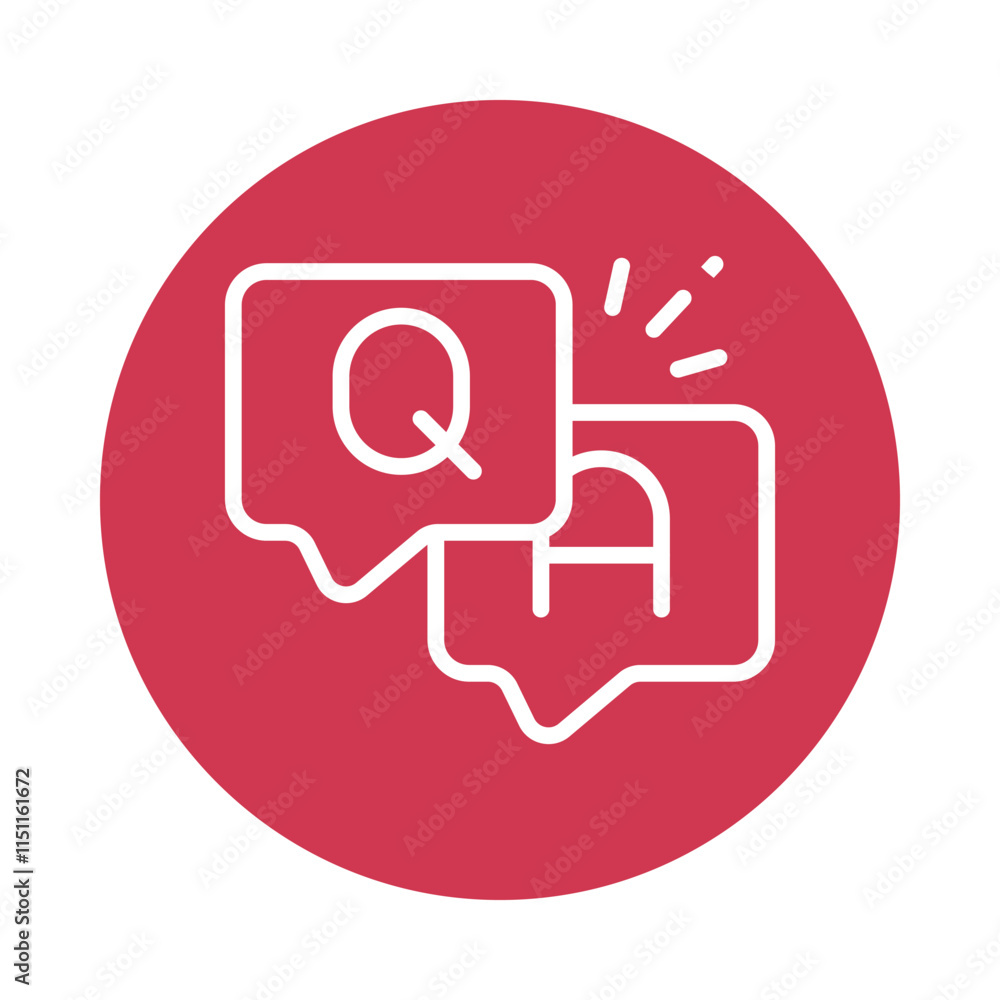 Aufkleber qa vector circle outline icon. eps 10 file