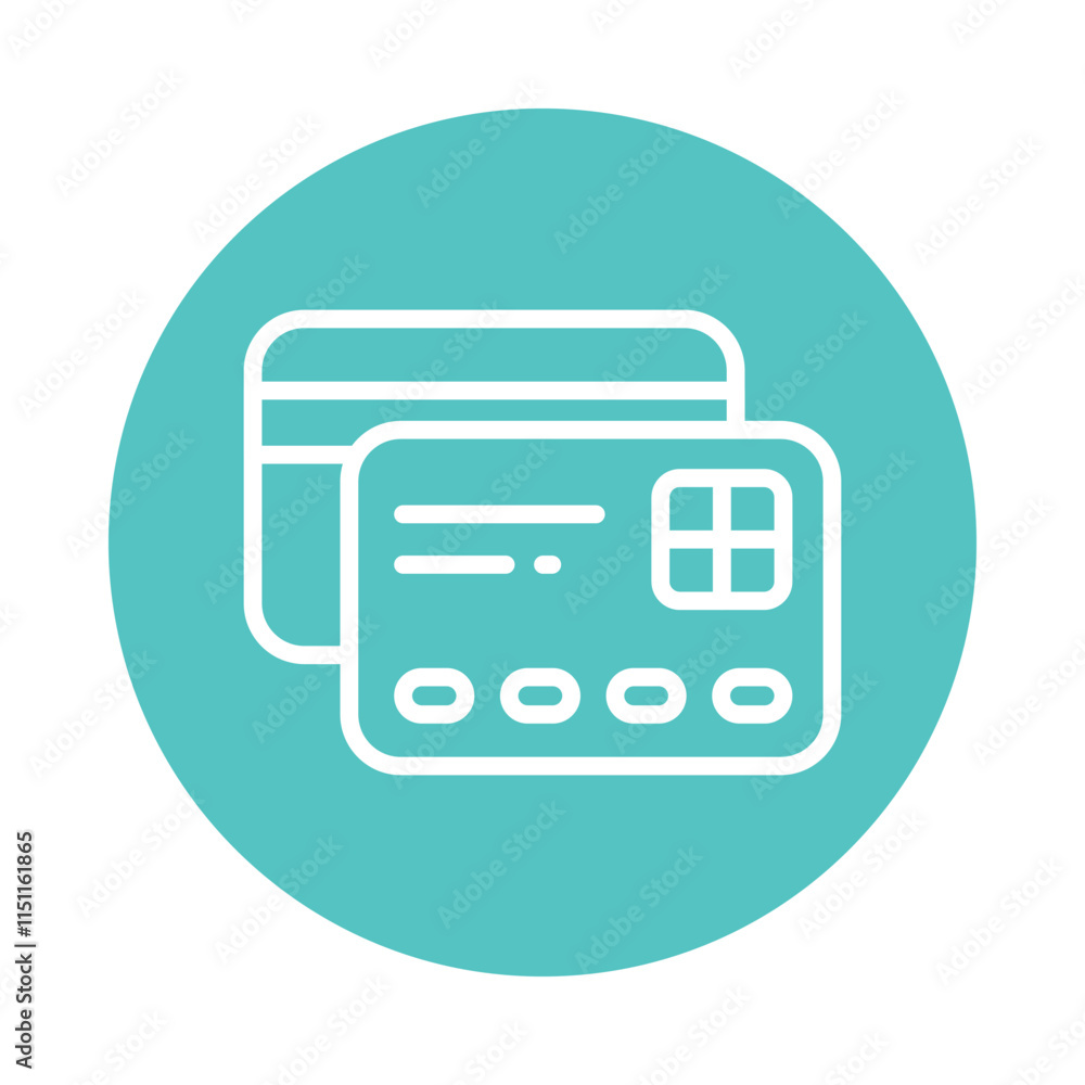 Poster atm quality check vector circle outline icon. eps 10 file