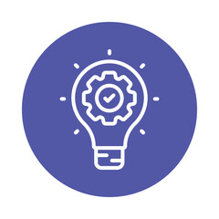 Innovation Check Vector Circle Outline Icon.  Eps 10 file 