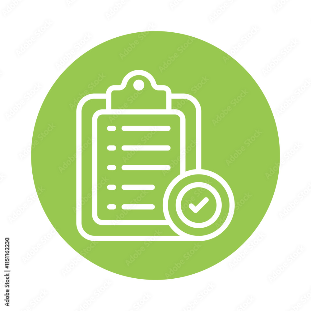 Poster check vector circle outline icon. eps 10 file
