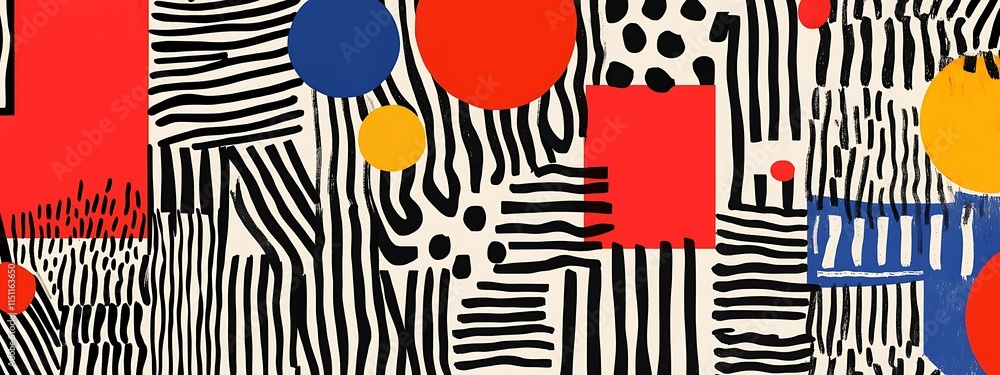 Poster Bold abstract pattern with geometric shapes.