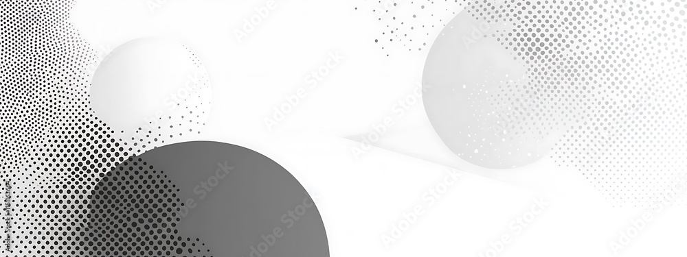 Aufkleber Abstract background with gray circles and halftone dots.